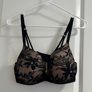 Aerie Black Floral Lace Bra